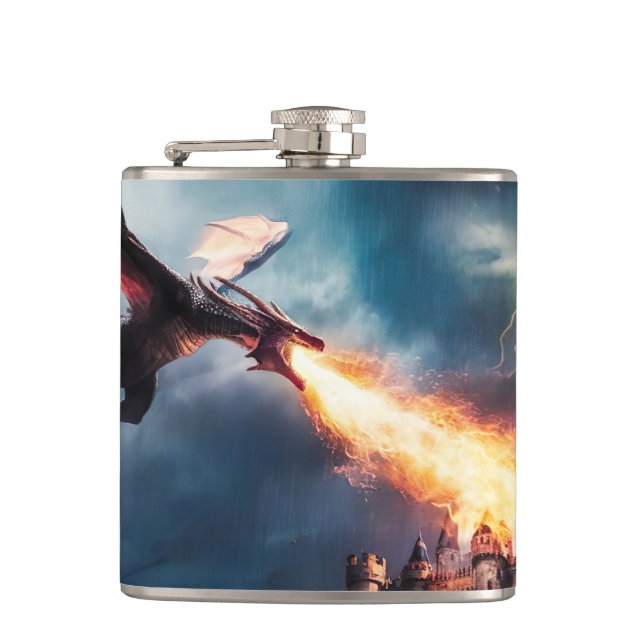 Drachenatmung im mittelalterlichen Schlachtfeld #3 Flachmann (Vorderseite)