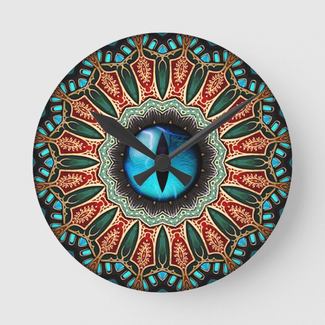 Drachenauge Runde Wanduhr (Vorderseite)