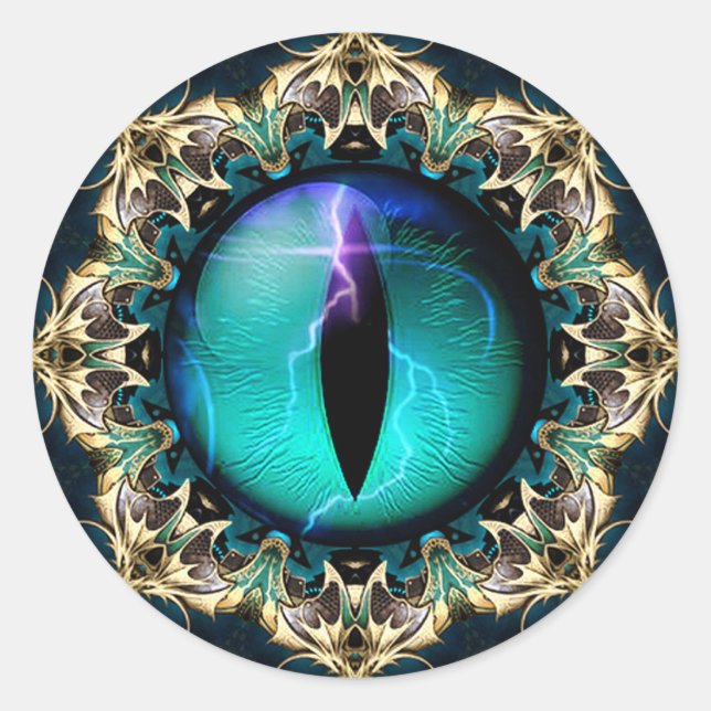 Drachenauge Runder Aufkleber (Vorderseite)