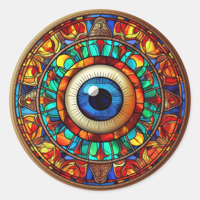 Drachenauge Runder Aufkleber (Vorderseite)