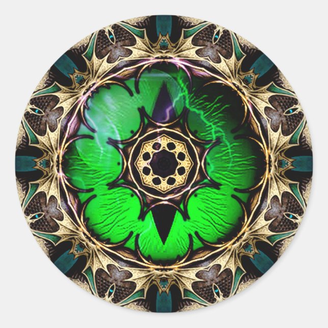 Drachenauge Runder Aufkleber (Vorderseite)