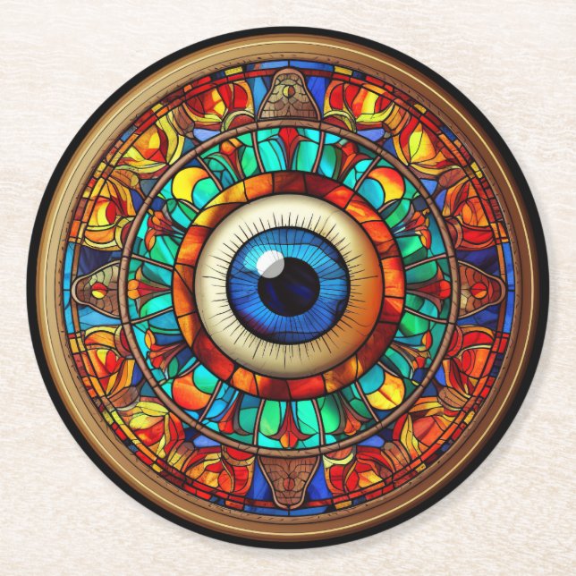 Drachenauge Runder Pappuntersetzer (Vorderseite)