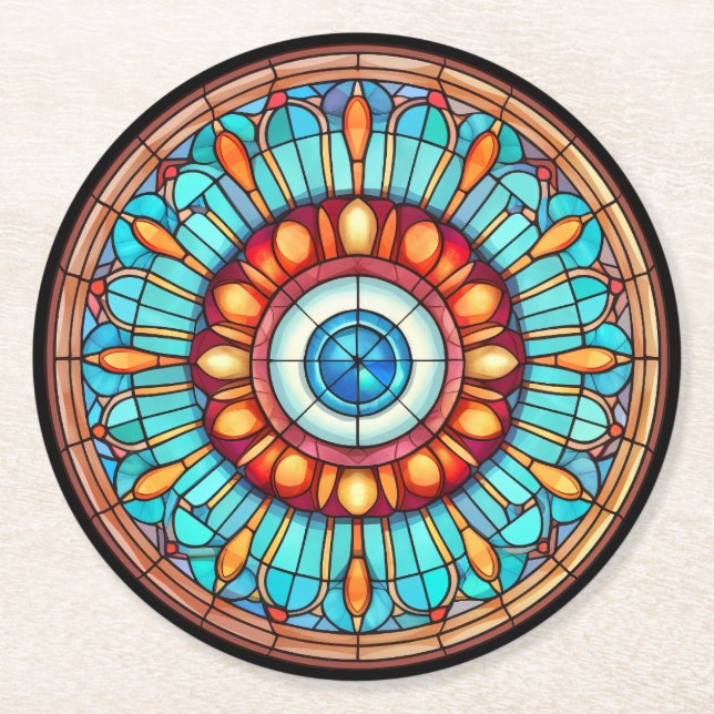 Drachenauge Runder Pappuntersetzer (Vorderseite)