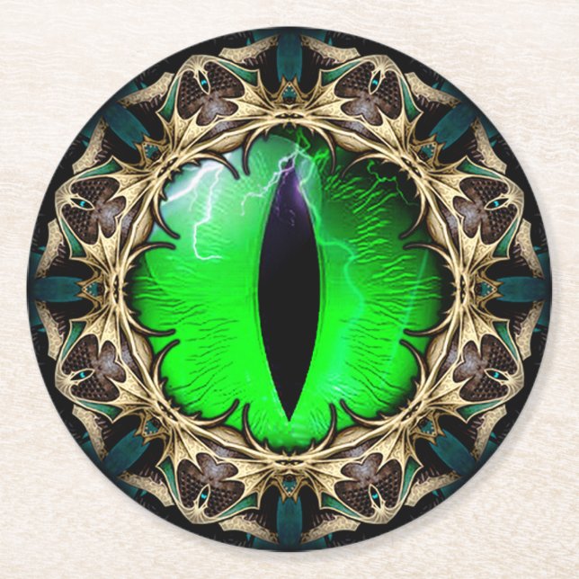 Drachenauge Runder Pappuntersetzer (Vorderseite)