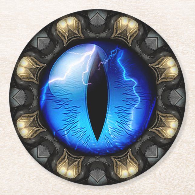 Drachenauge Runder Pappuntersetzer (Vorderseite)