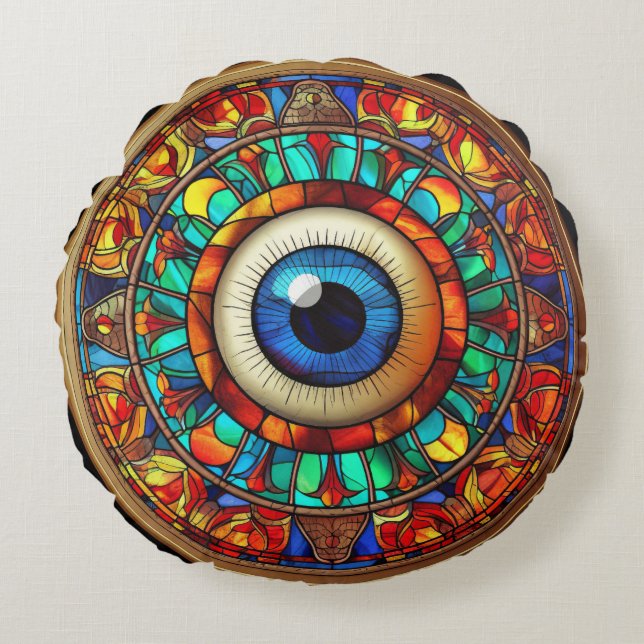 Drachenauge Rundes Kissen (Vorderseite)