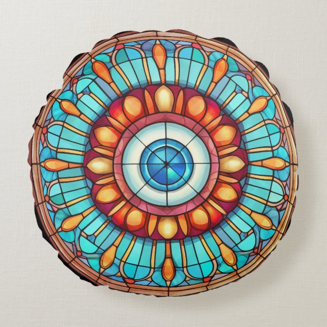 Drachenauge Rundes Kissen (Vorderseite)