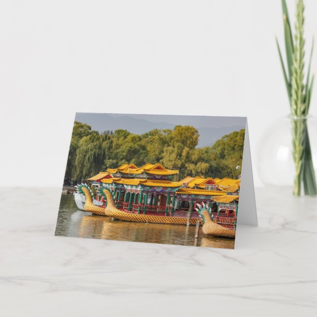 Drachenboote für Touristen | Kunming Lake Karte (Vorderseite)