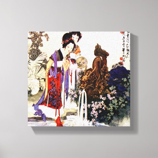 Drachenbrunnen 12" x 12", 1,5", Single Leinwanddruck (Vorderseite)