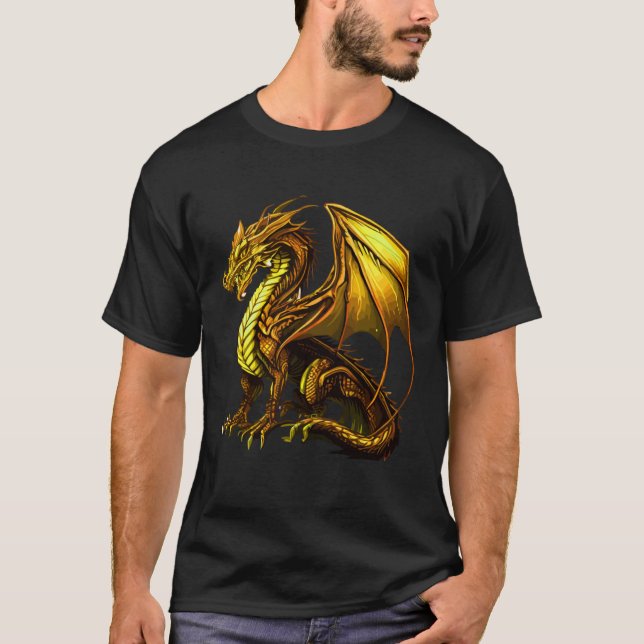 Drachendesign mythisches Wesen T-Shirt (Vorderseite)