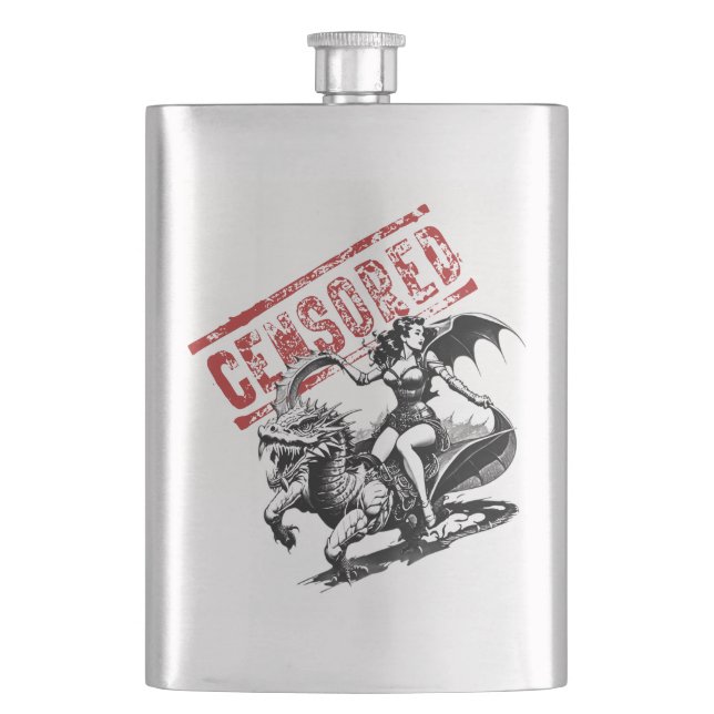 Dracheneiter-Pin-Up-Flasche Flachmann (Vorderseite)