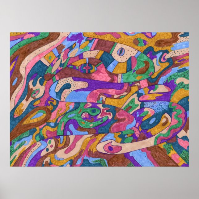 "Drachenfahrt" 24x18 abstrakt Poster (Vorne)