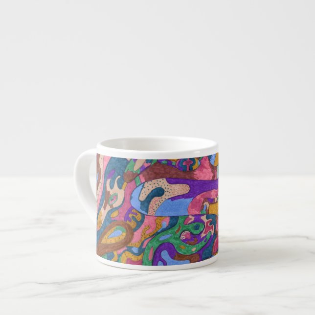 Drachenfahrt, Original Abstrakt Espressotasse (Vorderseite Links)