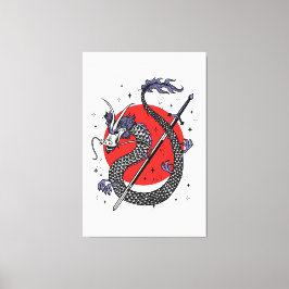 Drachenfeindlichkeit: Ein majestätisches chinesisc Leinwanddruck