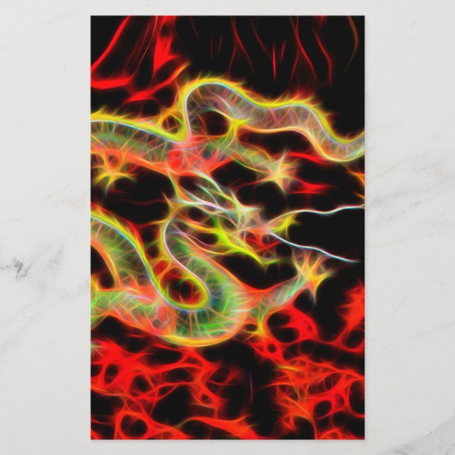 Drachenfeuer auf Glücksenergie Briefpapier (Vorderseite)