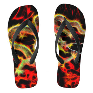 Drachenfeuer auf Glücksenergie Flip Flops