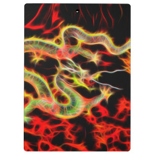 Drachenfeuer auf Glücksenergie Klemmbrett