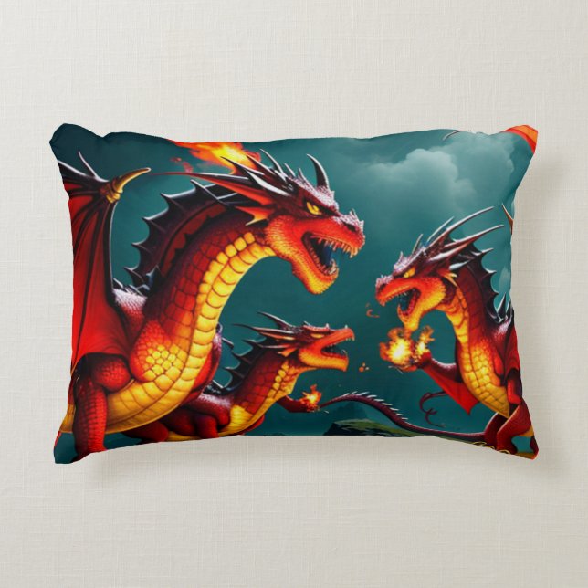 Drachenfeuer Dekokissen (Vorderseite)