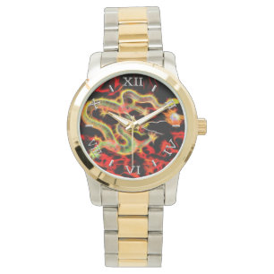 Drachenfeuerdekor im Lucky Energy Dial Armbanduhr