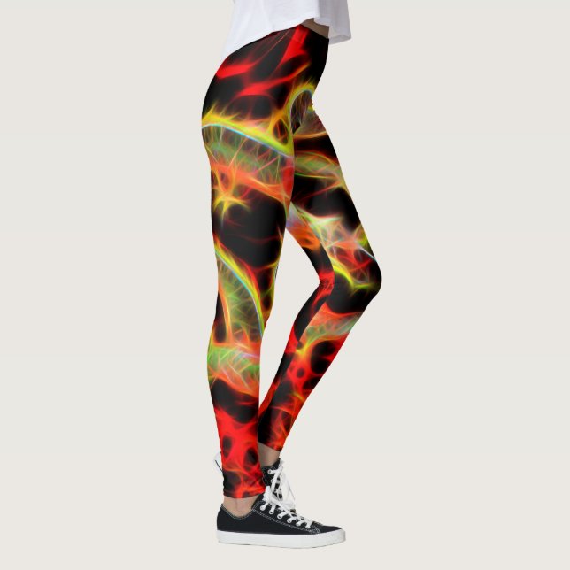 Drachenfeuerdekor Leggings (Rechts)