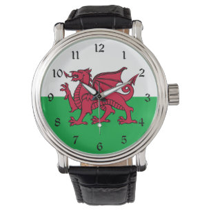 Drachenflagge Wales, keltisch-walisische Nationalf Armbanduhr