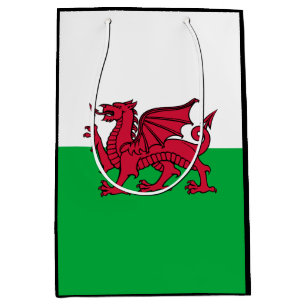 Drachenflagge Wales, keltisch-walisische Nationalf Mittlere Geschenktüte
