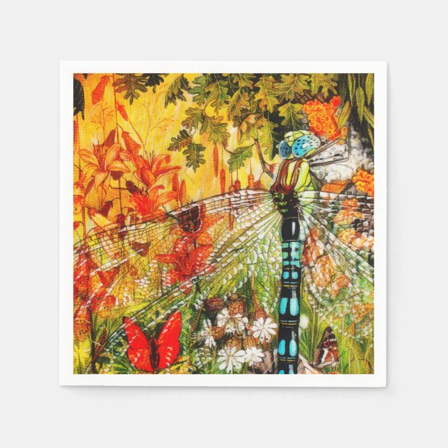 Drachenfliege im Herbst Serviette (Vorderseite)