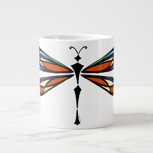 Drachenfliege Jumbo-Tasse (Vorderseite)