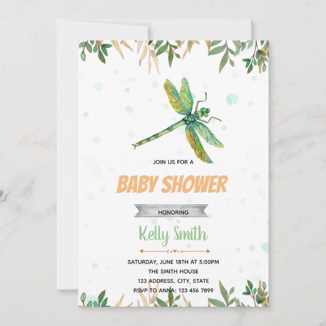 Drachenfliege-Party Einladung (Vorderseite)