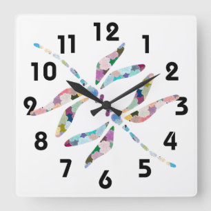 Drachenfliege Quadratische Wanduhr