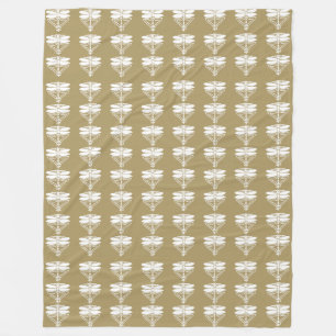 Drachenfliegen aus Teak Arts and Crafts Fleecedecke