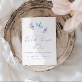 Drachenfliegen Handgemalt Lila blaues Brautparty Einladung