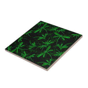 Drachenfliegen Neon Green Tile Fliese