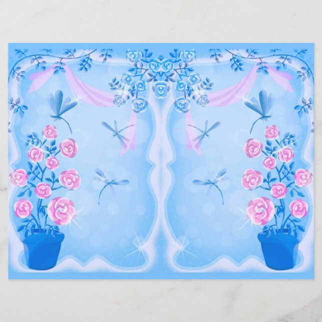 Drachenfliegen und Rose-Scrapbook (Vorderseite)