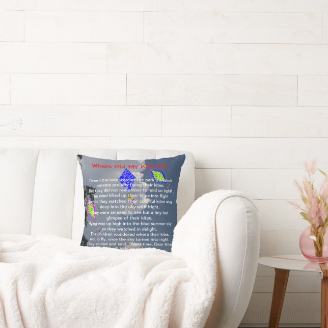 Drachenfliegende Gedichtnamen 16 Zoll x 16 Zoll Kissen (Liege)