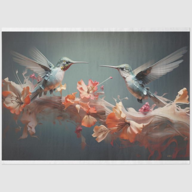 Drachenfliegenflattern über Pfirsichbäumen-Blume d Seidenpapier (Vorderseite)