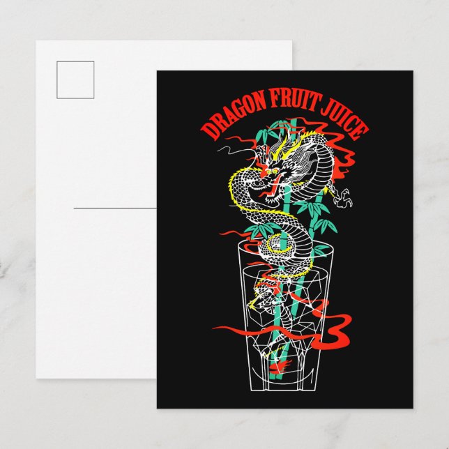 Drachenfrucht-Saft Postkarte (Vorne/Hinten)