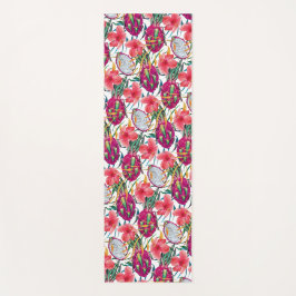 Drachenfrucht Tropisch Blumig Modern Grüne Palme Yogamatte