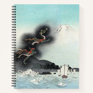 Drachenfurie-Seeschlacht für den Fuji, Japan Notizbuch