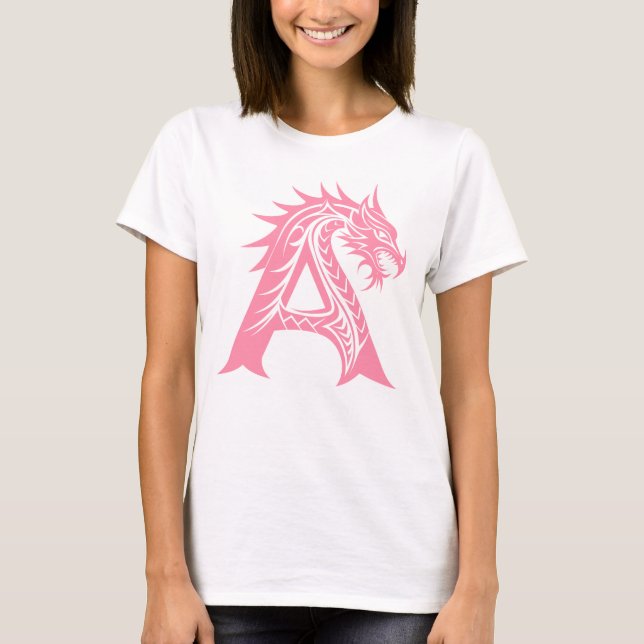 Drachengestalteter Buchstabe A, Drachenschrift, Mo T-Shirt (Vorderseite)