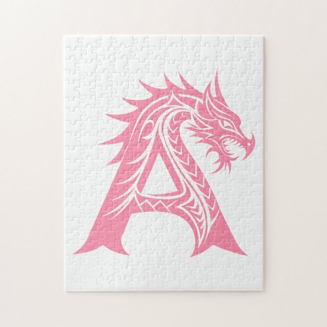 Drachengestalteter Buchstabe A, Dragonalphabet, Mo Puzzle (Vertikal)
