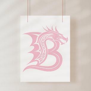 Drachengestalteter Buchstabe B, Drachenalphabet, M Poster