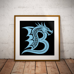 Drachengestalteter Buchstabe B, Drachenschrift, Mo Fotodruck