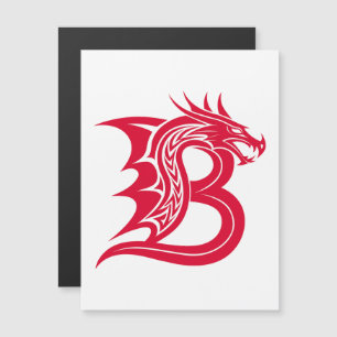Drachengestalteter Buchstabe B, Drachenschrift, Mo Magneteinladung
