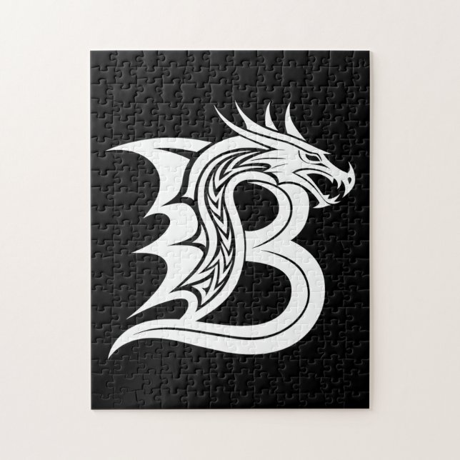 Drachengestalteter Buchstabe B, Drachenschrift, Mo Puzzle (Vertikal)