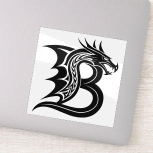 Drachengestalteter Buchstabe B, Dragonalphabet, Mo Aufkleber