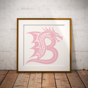 Drachengestalteter Buchstabe B, Dragonalphabet, Mo Fotodruck