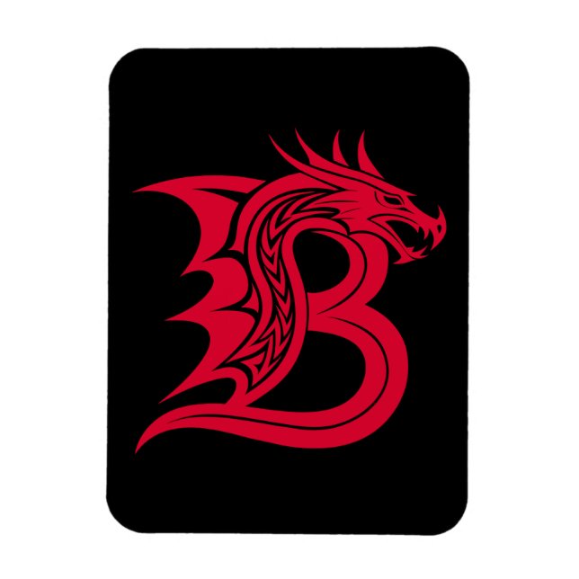 Drachengestalteter Buchstabe B, Dragonalphabet, Mo Magnet (Vertikal)