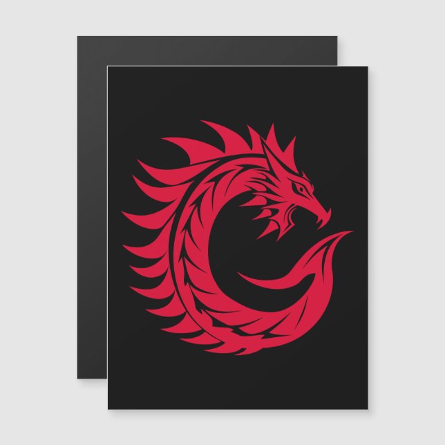 Drachengestalteter Buchstabe C, Dragenalphabet, Mo Magneteinladung (Vorne/Hinten)