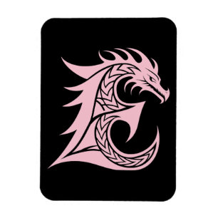 Drachengestalteter Buchstabe E, Drachenschrift, Mo Magnet